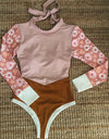 ‘Lobitos’ Surf Suit - Long Sleeve - Rustic Flower Power (Cheeky)