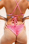 Scrunch Bikini Bottom | Reversible | Hibiscus / Watermelon
