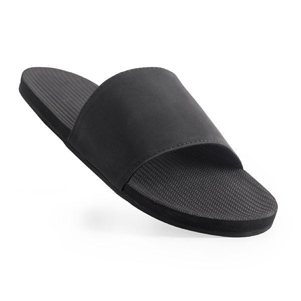 Men’s 100% recycled slides in black by Indosole Australia