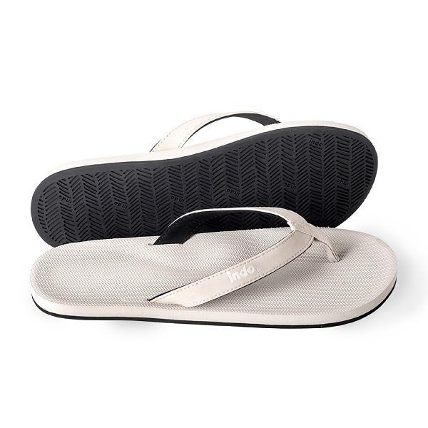 Mens 100% recycled thongs in sea salt white by Indosole Australia