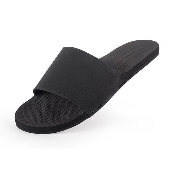 Women’s 100% recycled slides in black by Indosole Australia