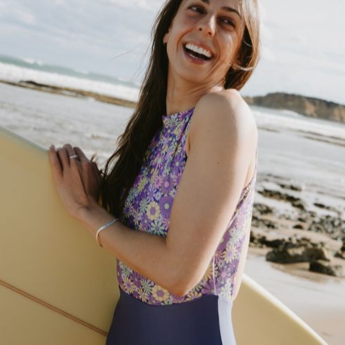 Lennox Surfsuit in Purple & Lily