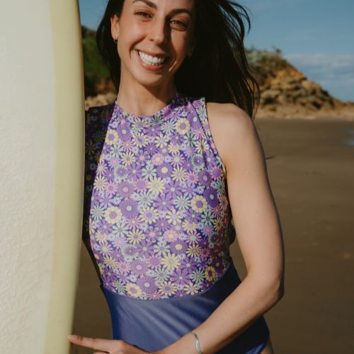 Lennox Surfsuit in Purple & Lily