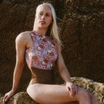 Lennox Surfsuit in Chocolate & Daisy