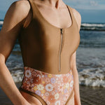 Sunshine Surfsuit in Chocolate & Daisy