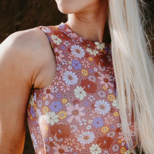 Lennox Surfsuit in Chocolate & Daisy