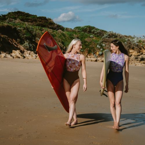 Lennox Surfsuit in Chocolate & Daisy