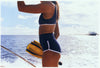 Betty Surf Bottoms 2.0 - Blue with white waist band