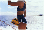 Betty Surf Bottoms 2.0 - Blue with white waist band