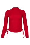 Ruched Rashguard - Red