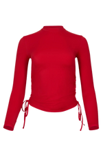 Ruched Rashguard - Red