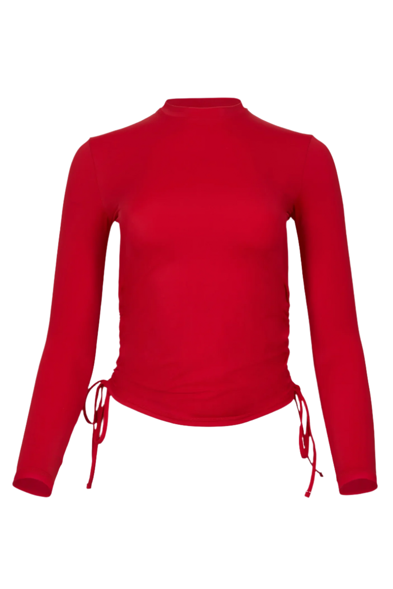 Ruched Rashguard - Red