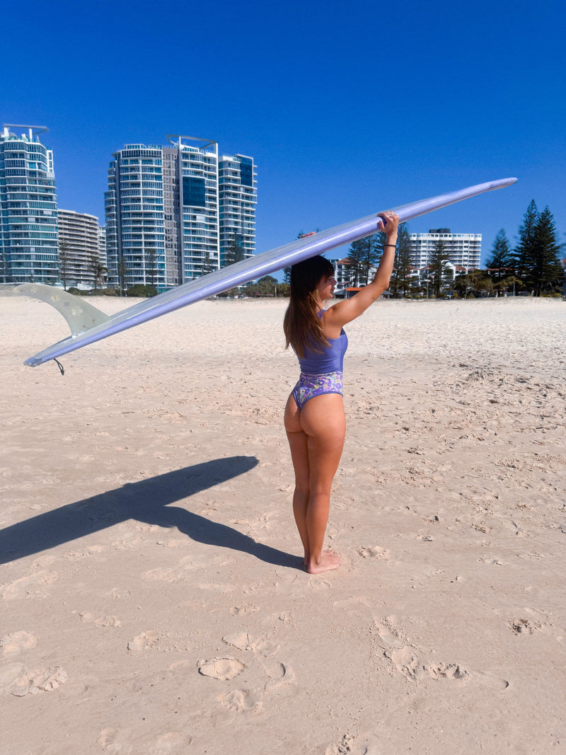 Sunshine Surfsuit in Purple & Lily