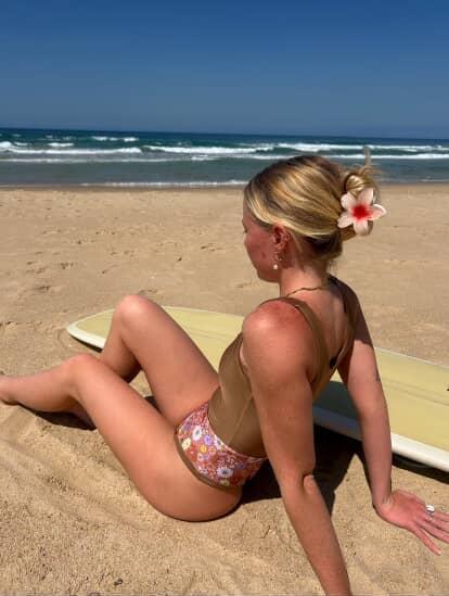 Sunshine Surfsuit in Chocolate & Daisy