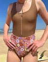 Sunshine Surfsuit in Chocolate & Daisy