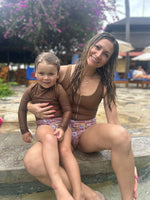 Sunshine Surfsuit in Chocolate & Daisy