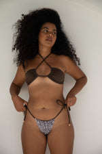 Moorea Bikini Bottom | Reversible | Zebra & Chocolate
