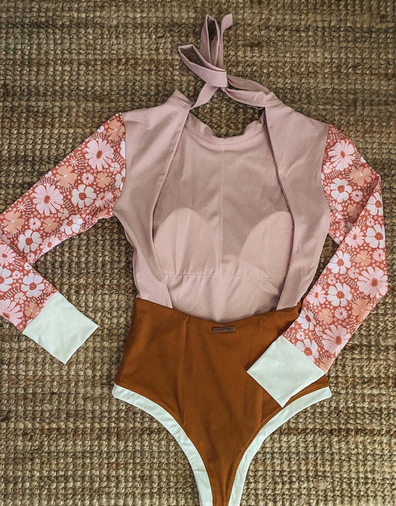‘Lobitos’ Surf Suit - Long Sleeve - Rustic Flower Power (Cheeky)