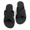 Men’s 100% recycled cross slides in black by Indosole Australia