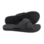 Men’s 100% recycled cross slides in black by Indosole Australia