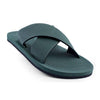 Men’s 100% recycled cross slides in leaf green by Indosole Australia