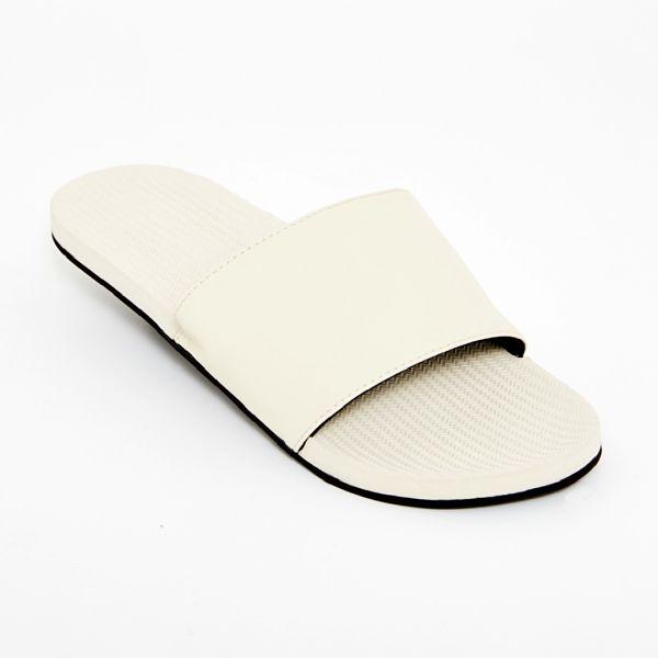 Men’s 100% recycled slides in sea salt white by Indosole Australia