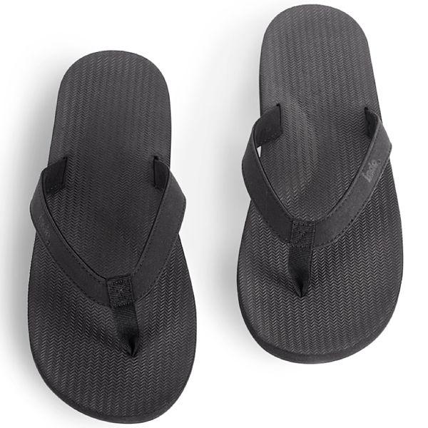 Mens 100% recycled thongs in black by Indosole Australia