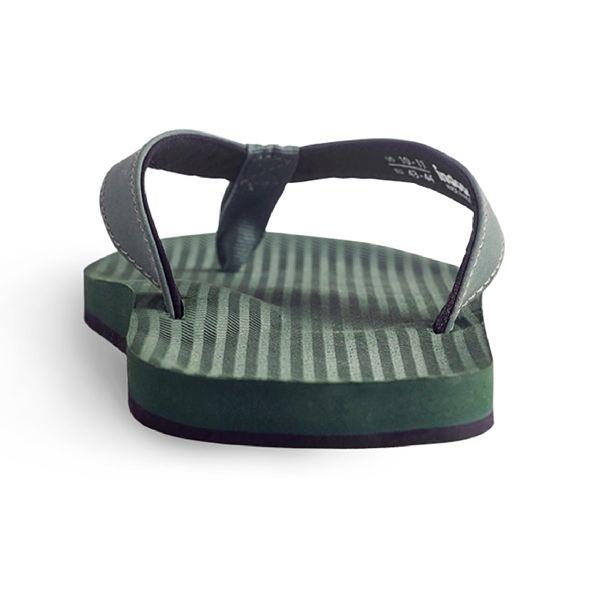 Mens 100% recycled thongs in leaf green by Indosole Australia