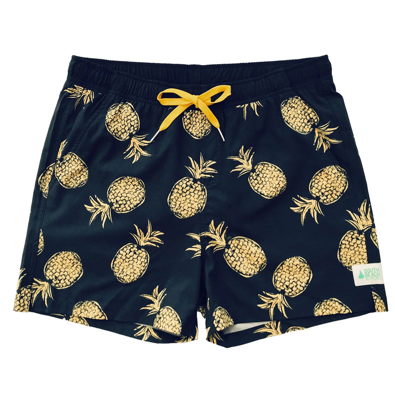 Men's Stretchy Trunks: Gold Pineapple
