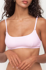Ribbed Small Ring Bralette Top - Pink